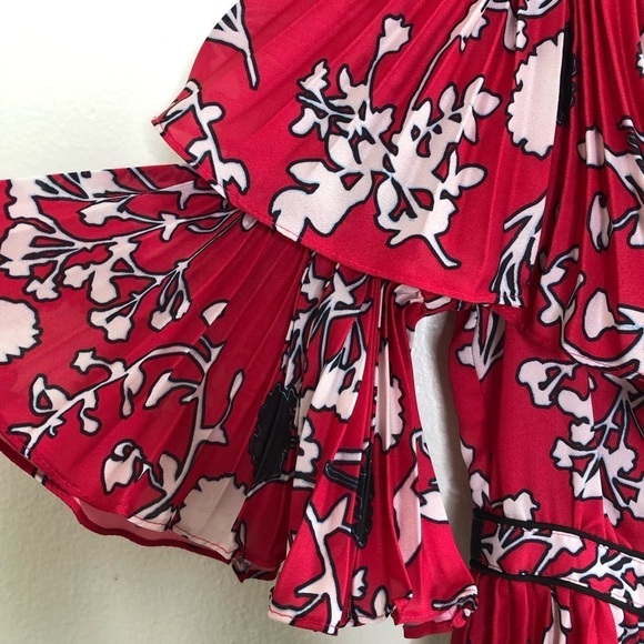 Self-Portrait Off The Shoulder Pleated Floral Mini Dress 6 - Picture 9 of 11